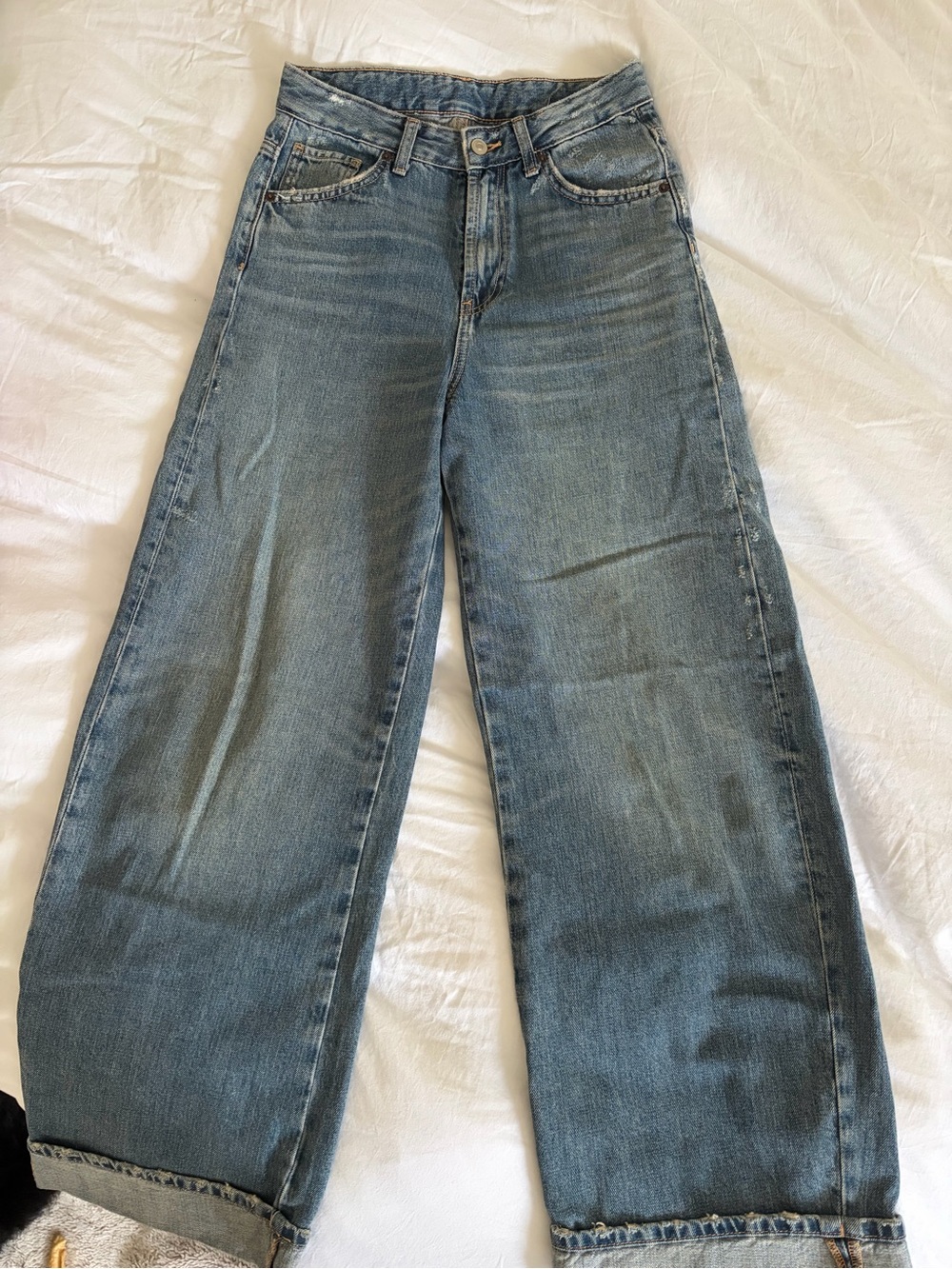 High-Waist Wide Leg Women Jeans - Light Blue